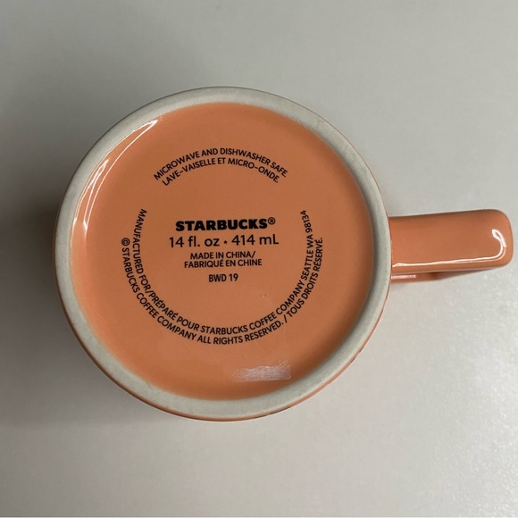 Starbucks Mug Hibiscus Design Orange 14 oz - Picture 4 of 4